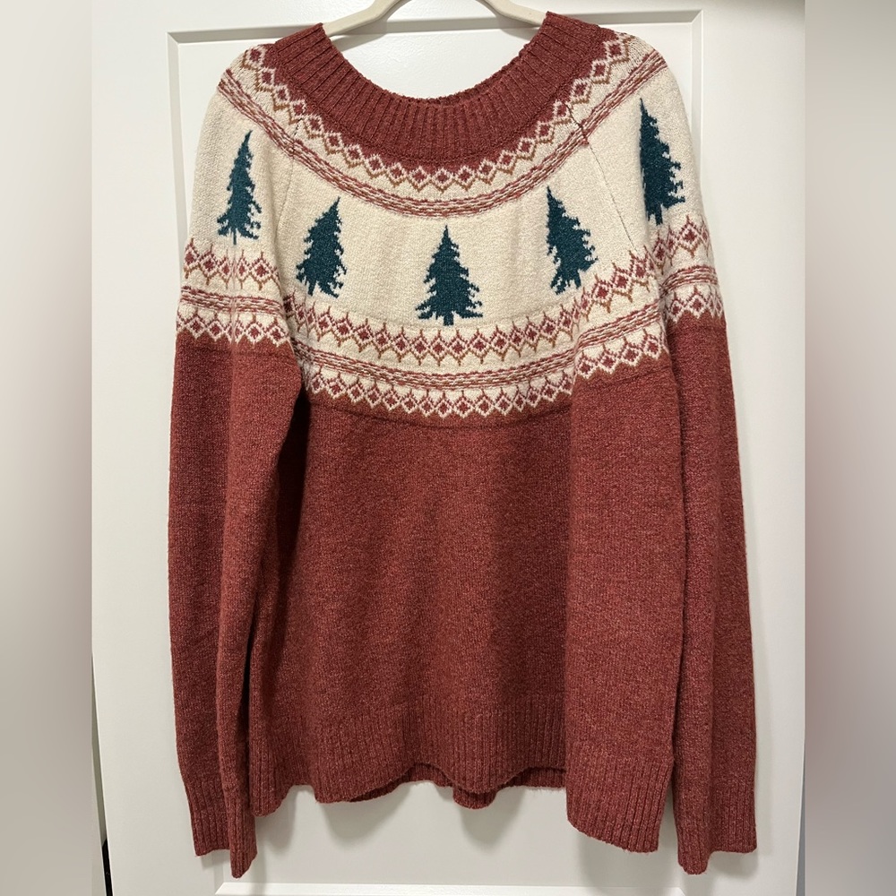 Maurices festive tree sweater.